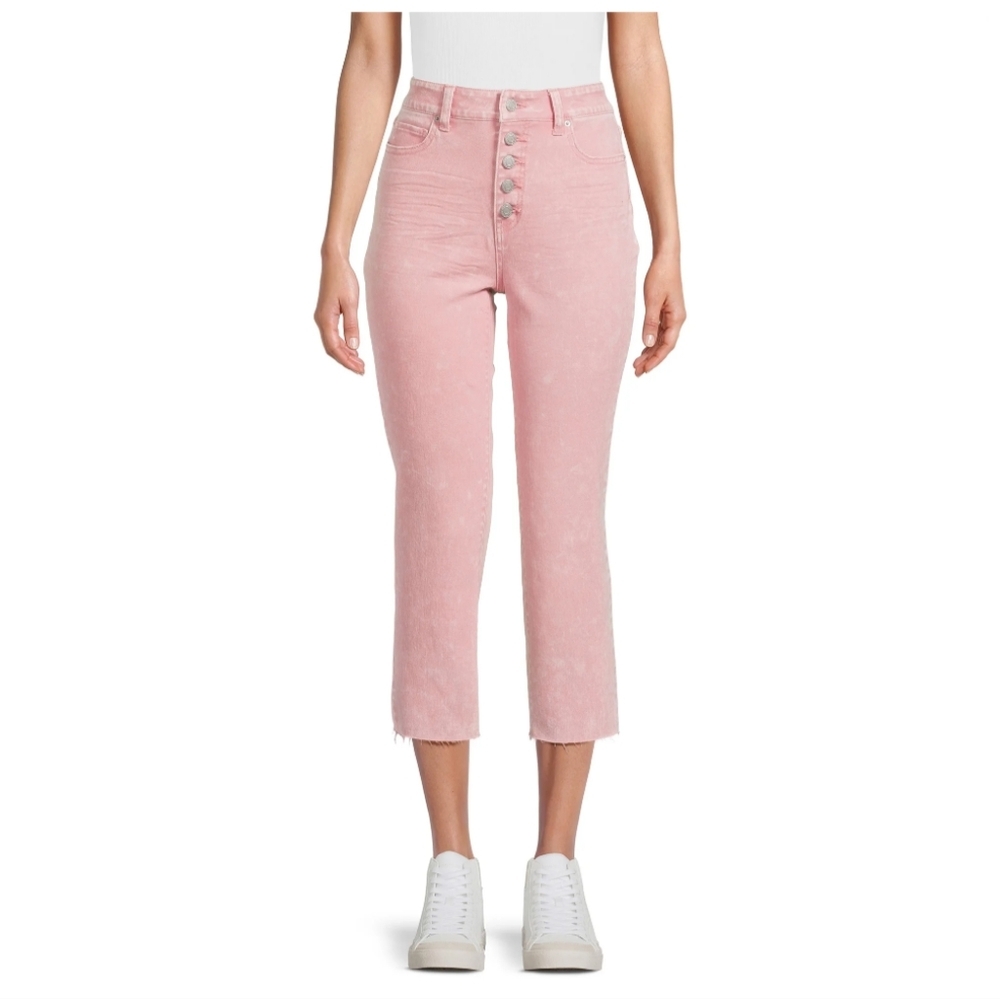 Time and Tru Women's Size 18 High Rise Straight Crop Jeans Dusty Rose NWT